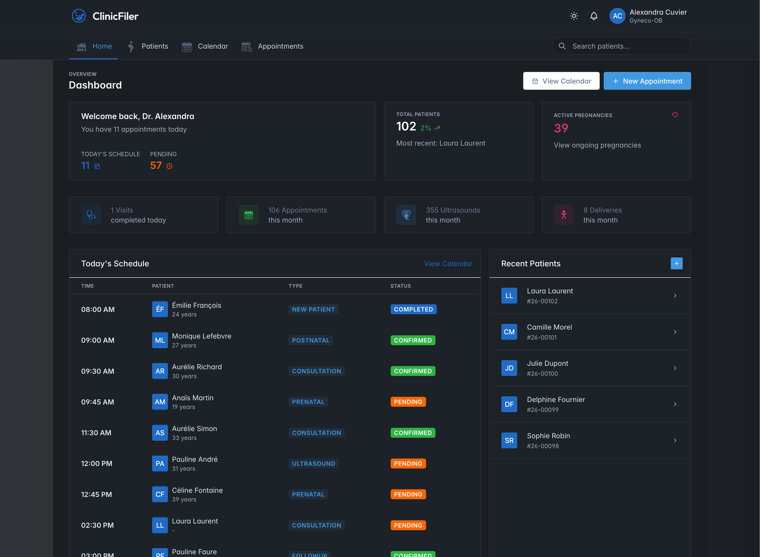 ClinicFiler Dashboard