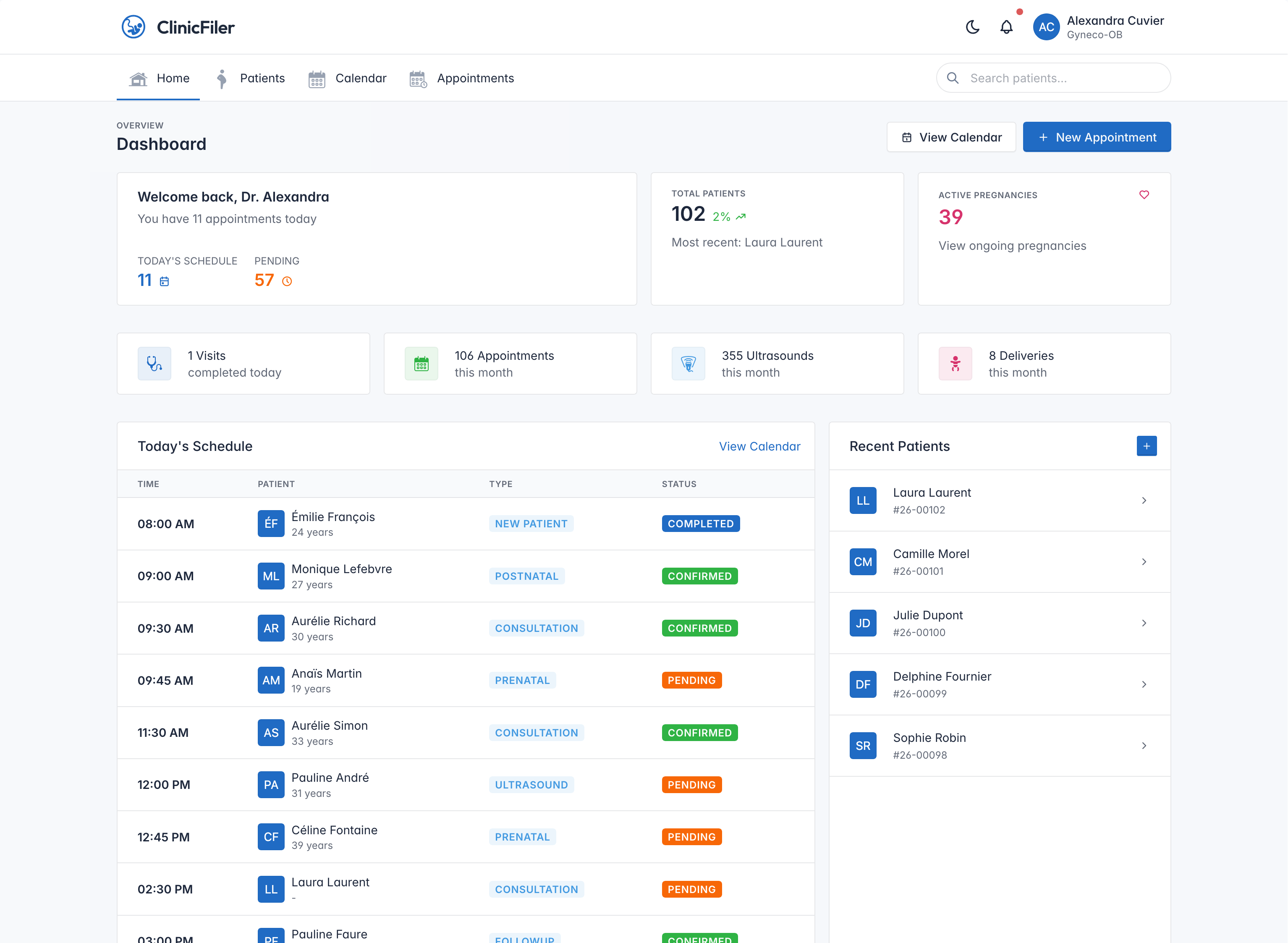ClinicFiler Dashboard
